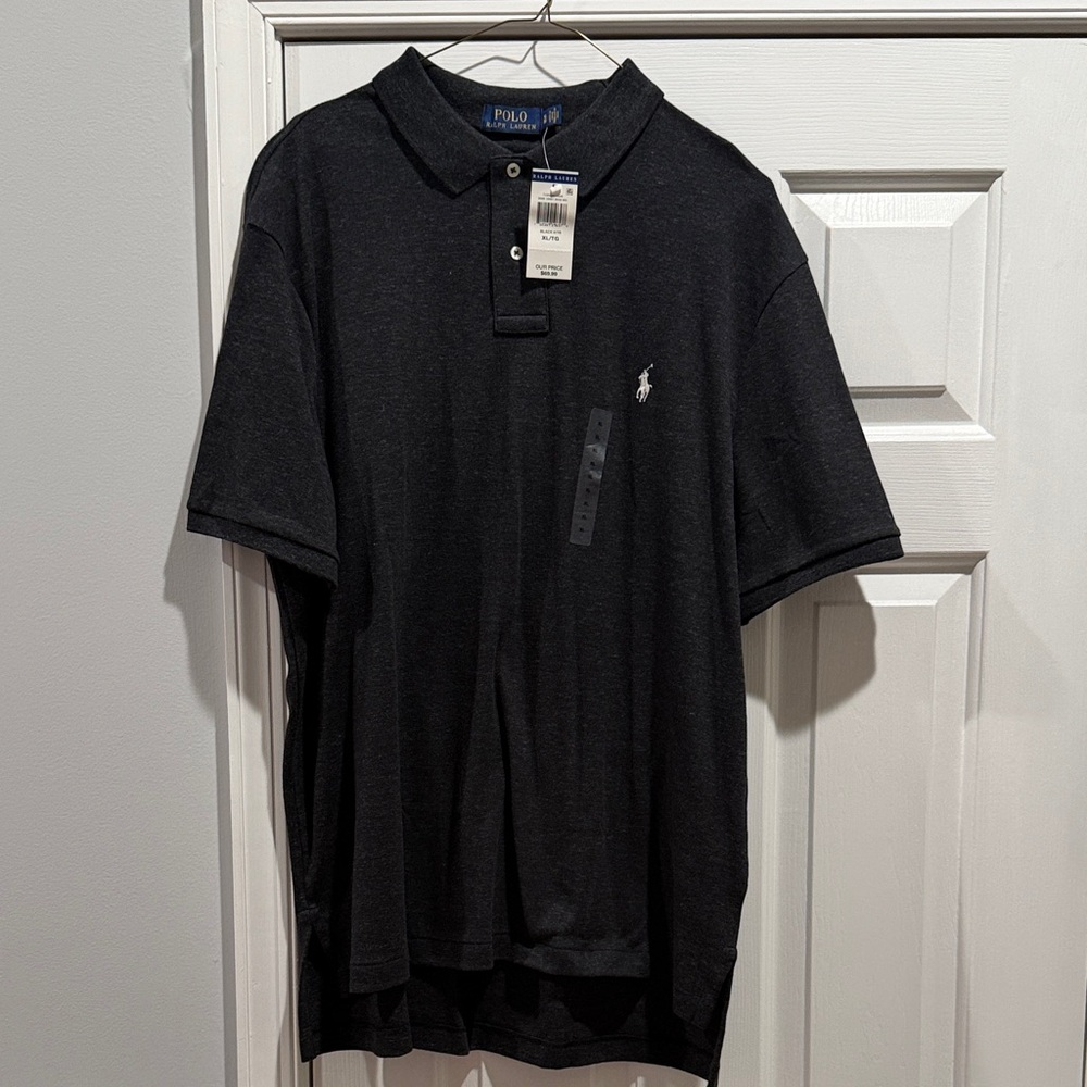 Polo by Ralph Lauren Men's Black Polo with White Pony Logo